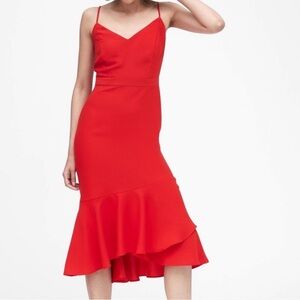 Banana Republic Red Midi Dress